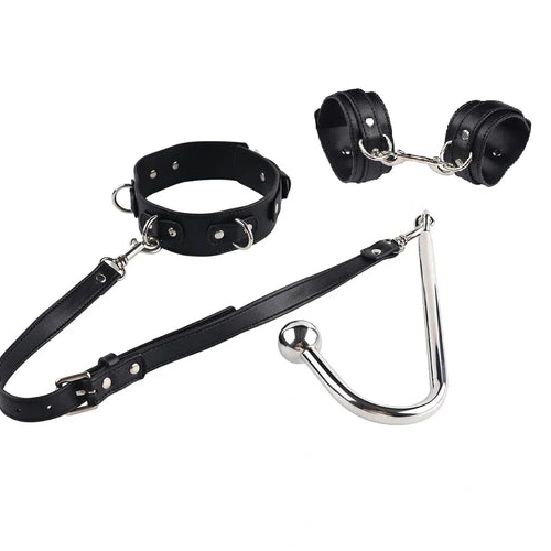 Anal Hooks and Hook Anal Beaded Collar 5334 with Cuffs Elegant 0201